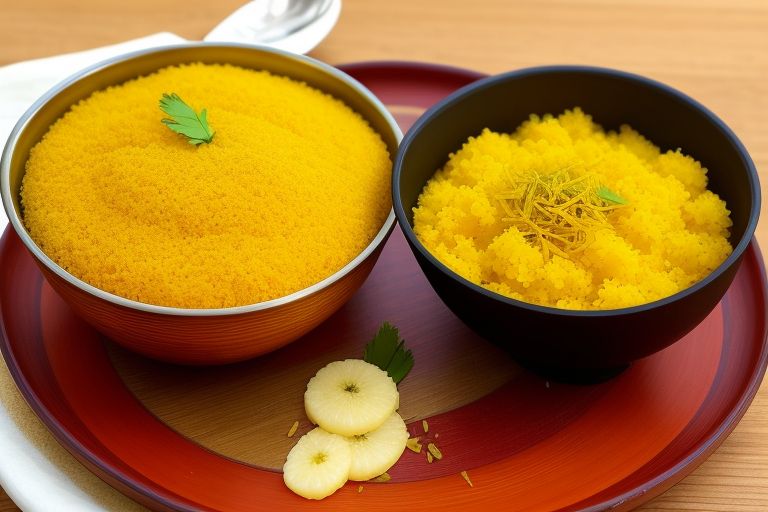 Kesari Bath, a sweet semolina pudding infused with saffron and ghee